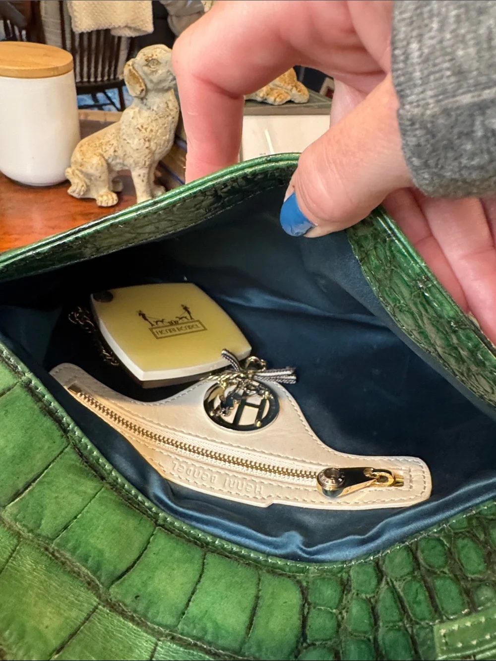 henri bendel croc embossed